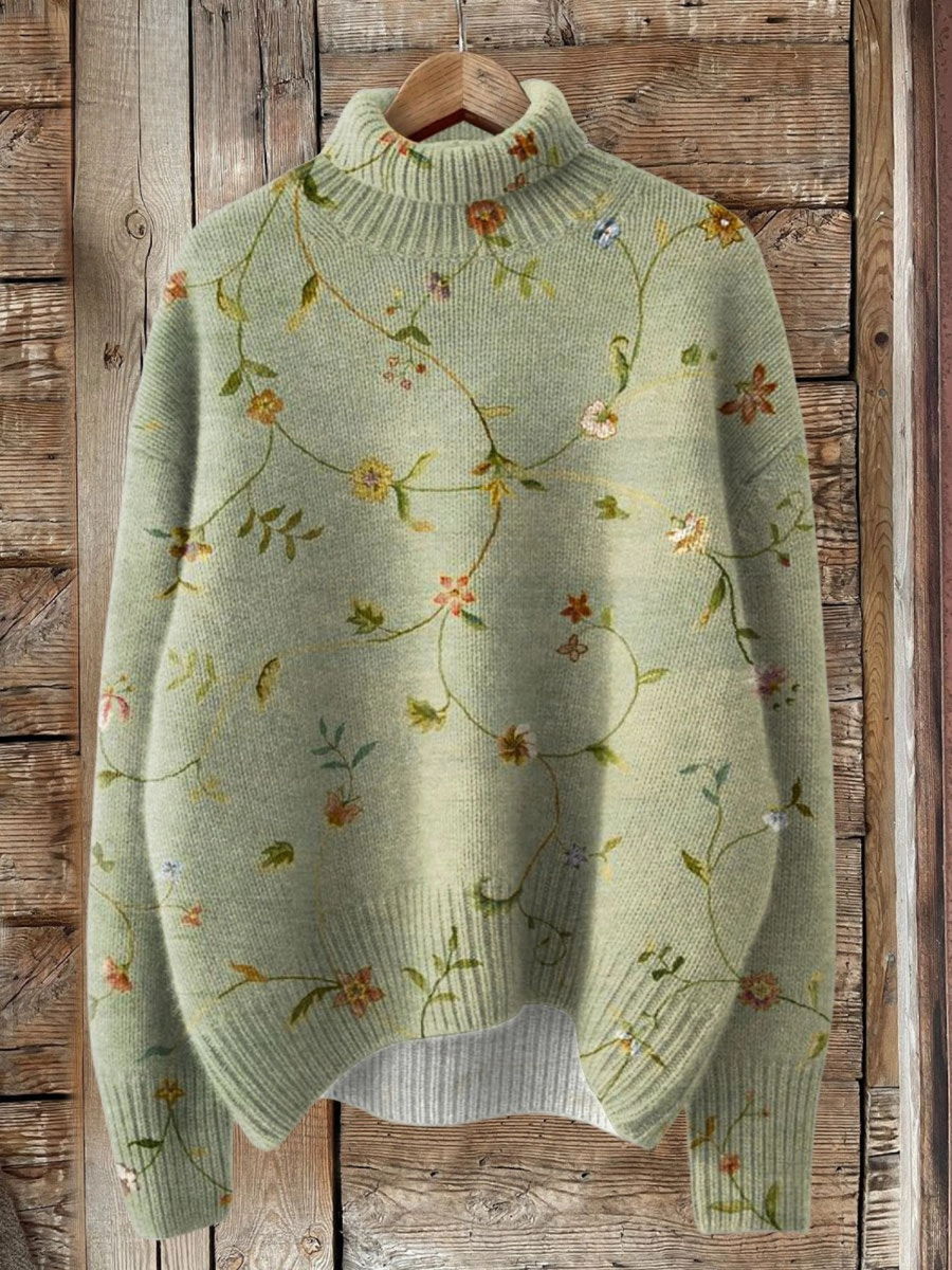 Cora | Floral High Neck Jumper