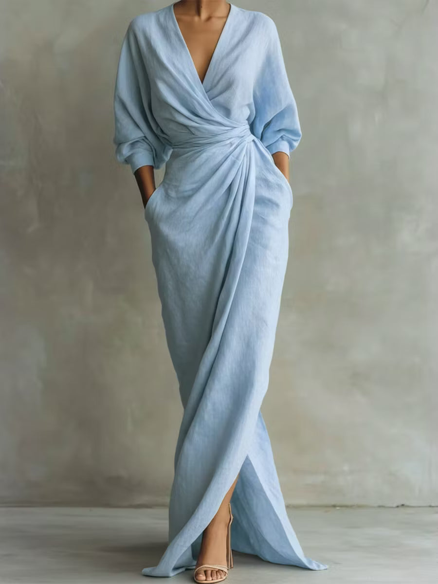 Odette | Draped Wrap Maxi Dress