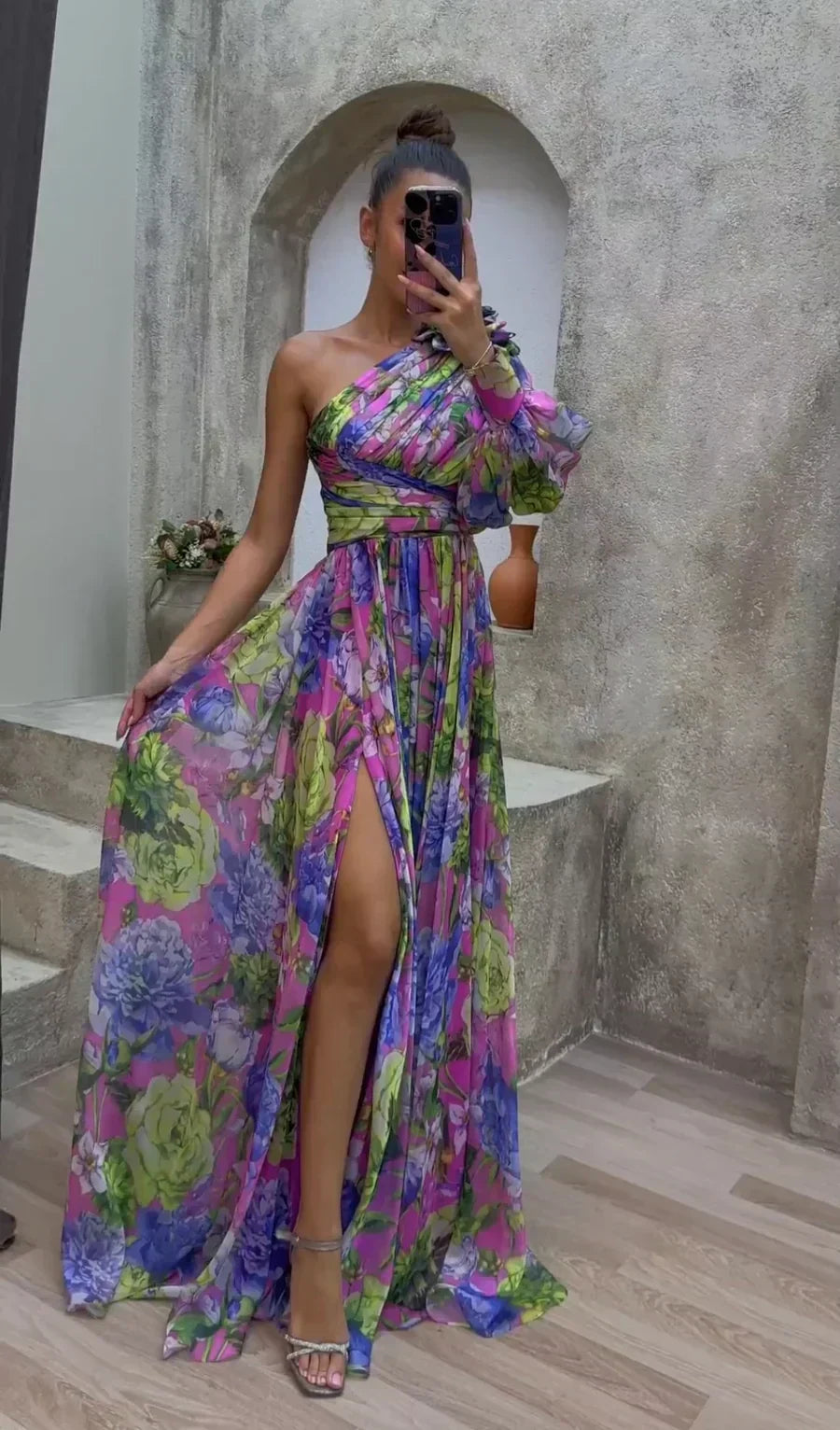 Honoria | One Shoulder Floral Maxi Dress