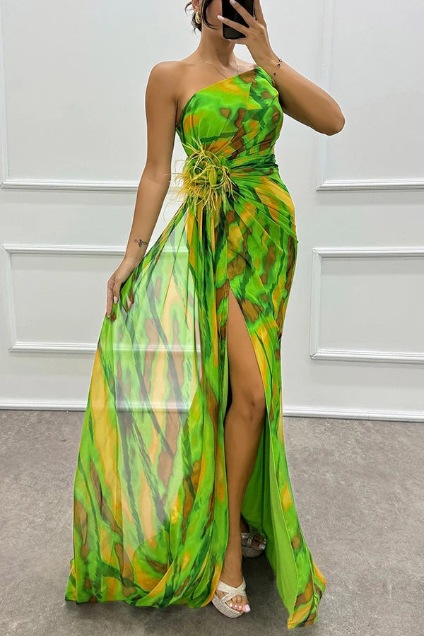 Elvina | Draped One Shoulder Evening Gown
