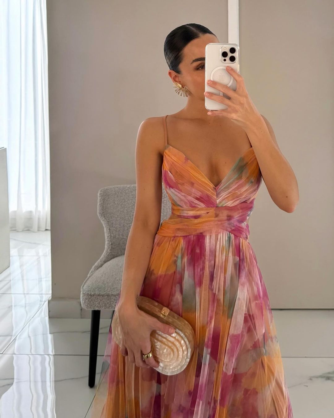 Bryony | Watercolour Chiffon Maxi Dress