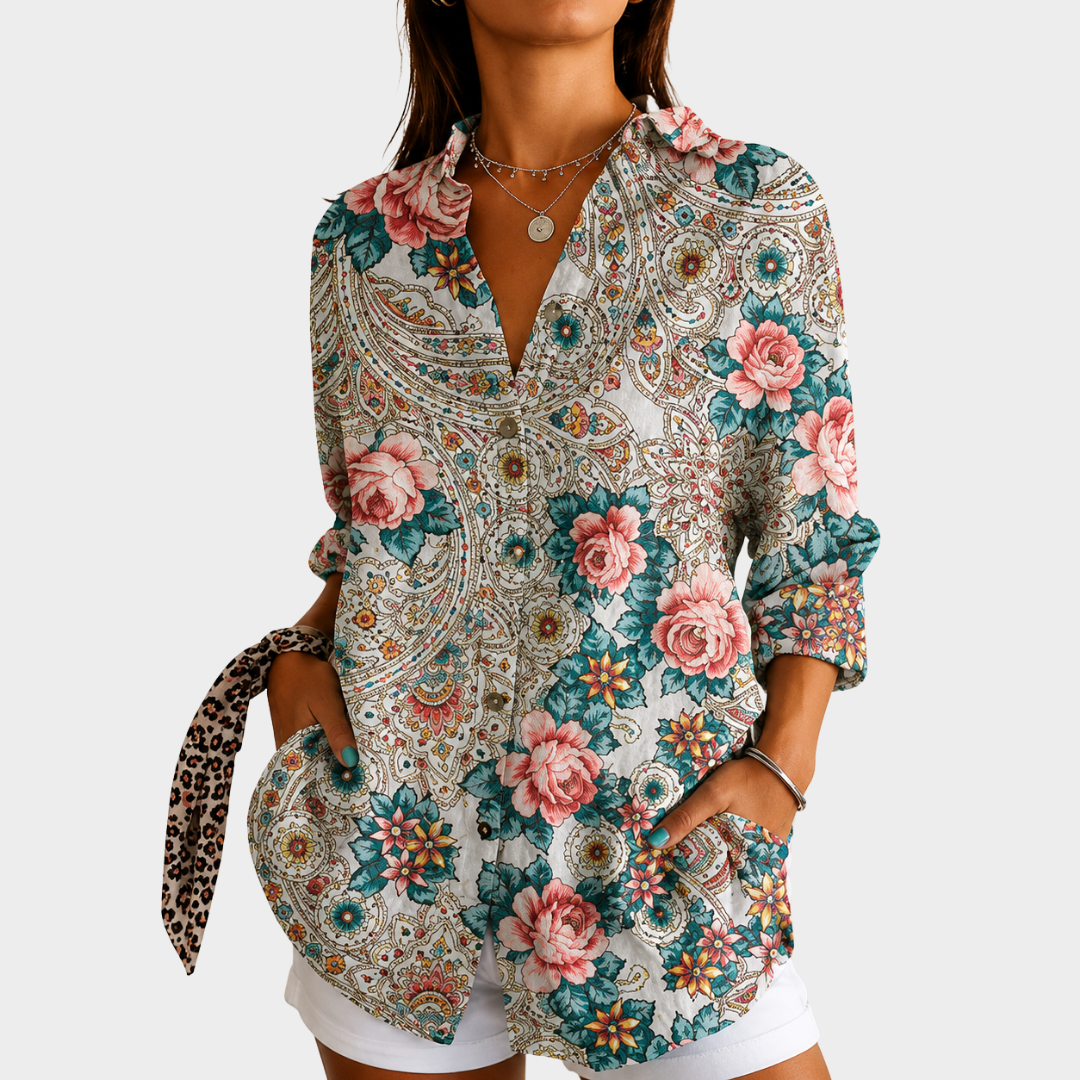 Clementine | Vintage Rose Paisley Blouse