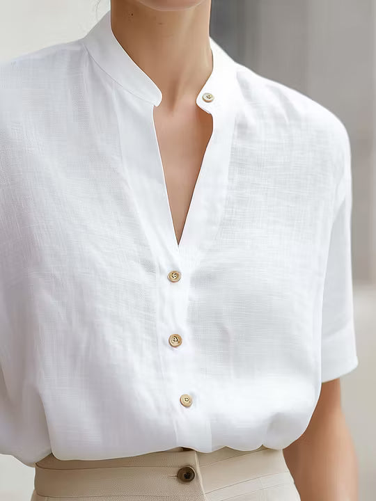 Selina | Refined Stand Collar Blouse