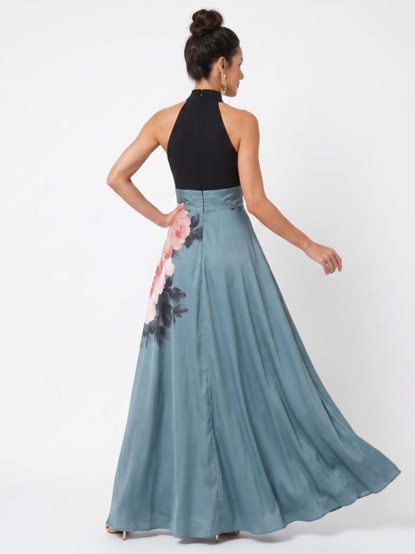 Seraphie | Halter Floral Maxi Dress