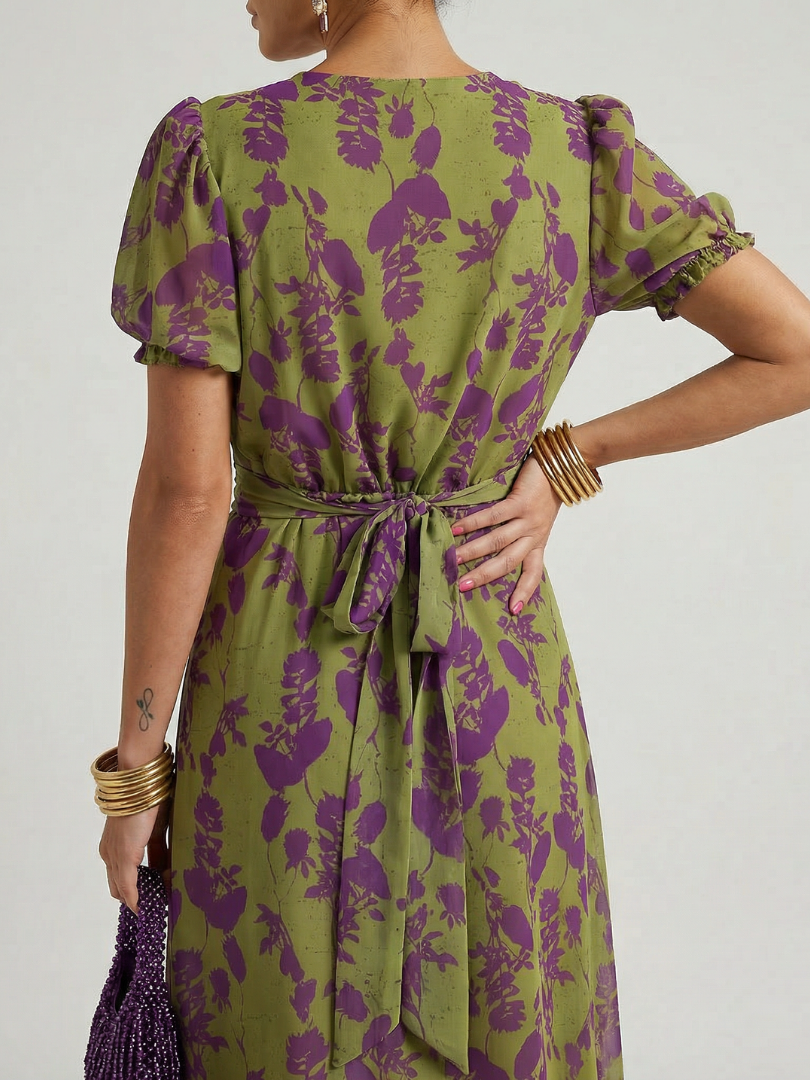 Virel™ | Robe Midi Fleurie Élégante