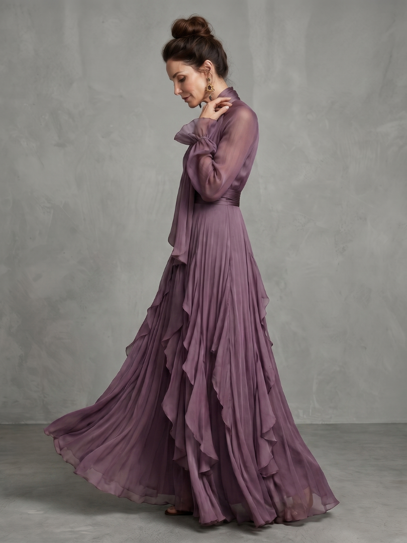 Gloria | Tie-Neck Tiered Maxi Dress