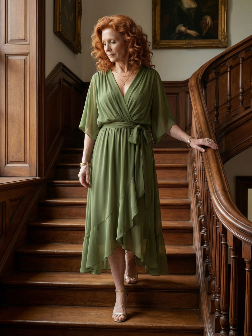 Mireille | Softly Draped Midi Dress