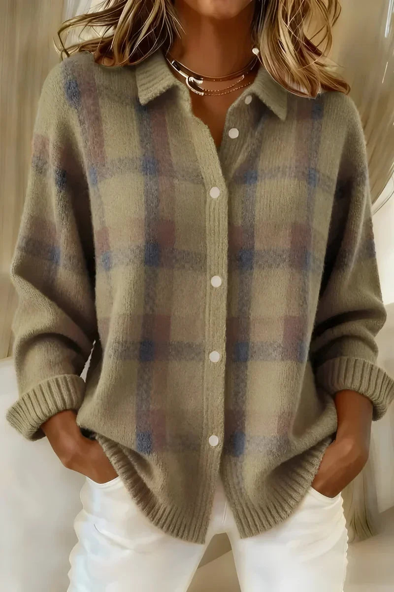 Etta | Checked Button Up Cardigan