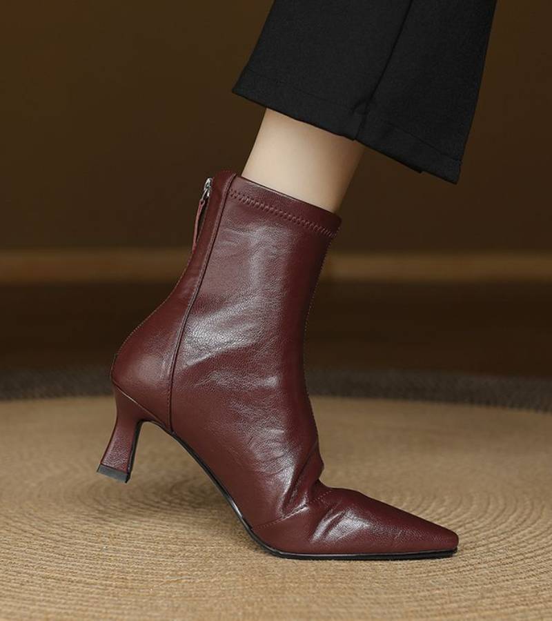 Charlotte-May | Leather Heeled Ankle Boots