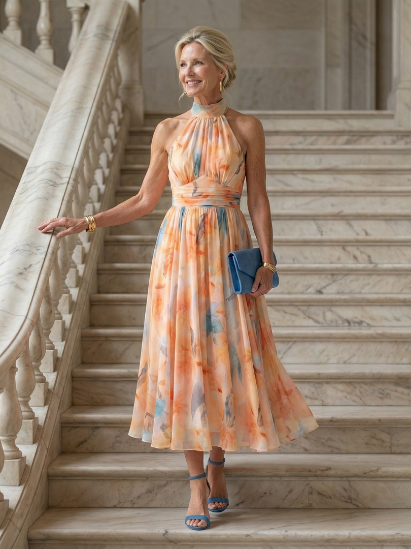 Fenella | Soft Halter Midi Dress
