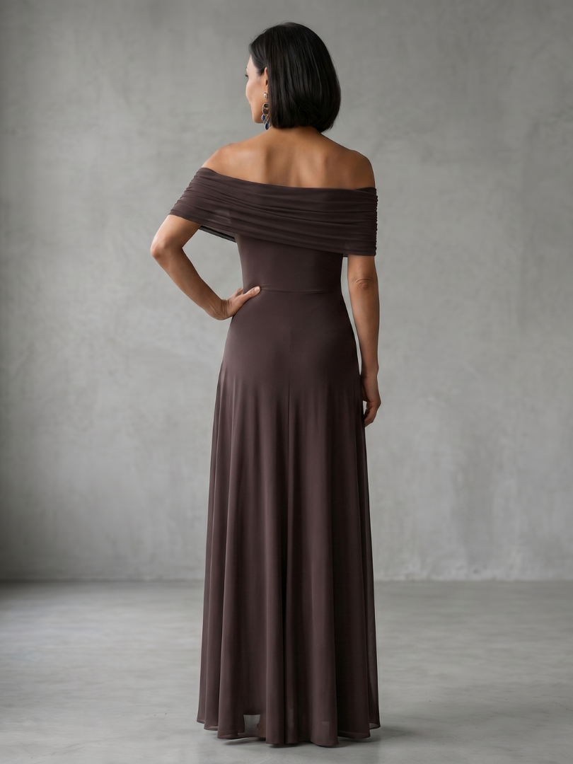 Junia | Off Shoulder Draped Midi Dress