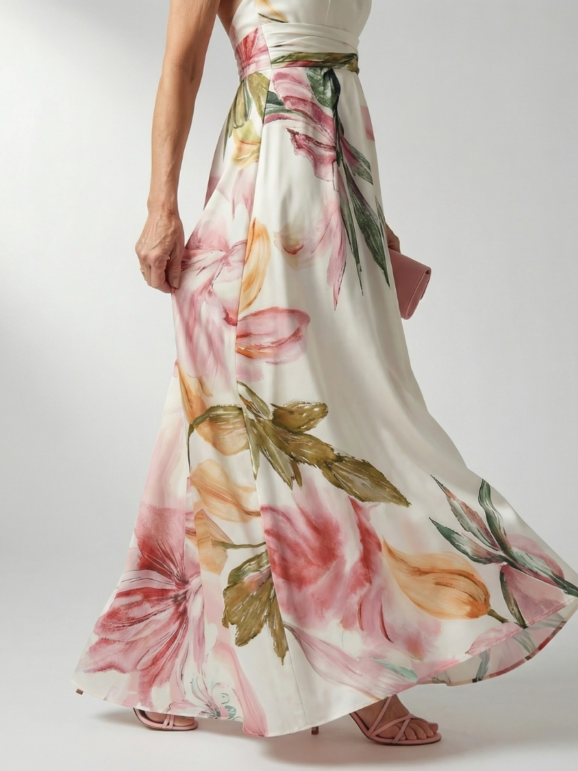 Nella | Floral Halter Maxi Dress