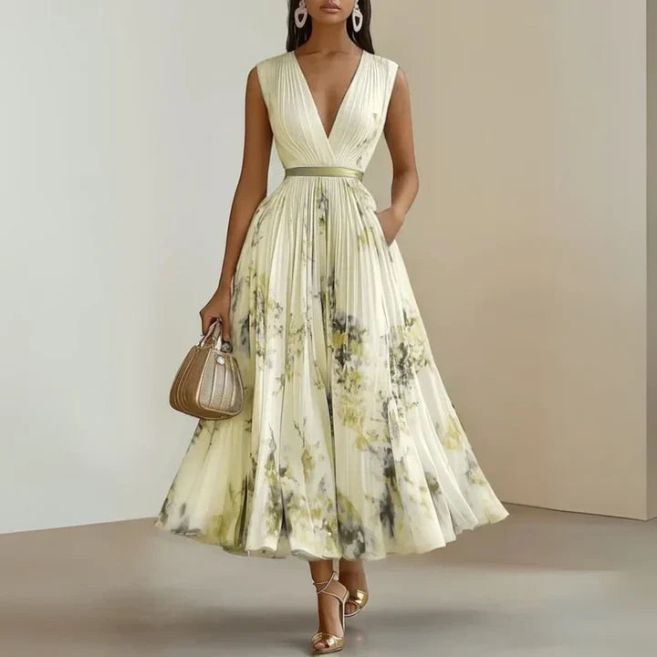 Anastasia | Pleated Floral Maxi Dress