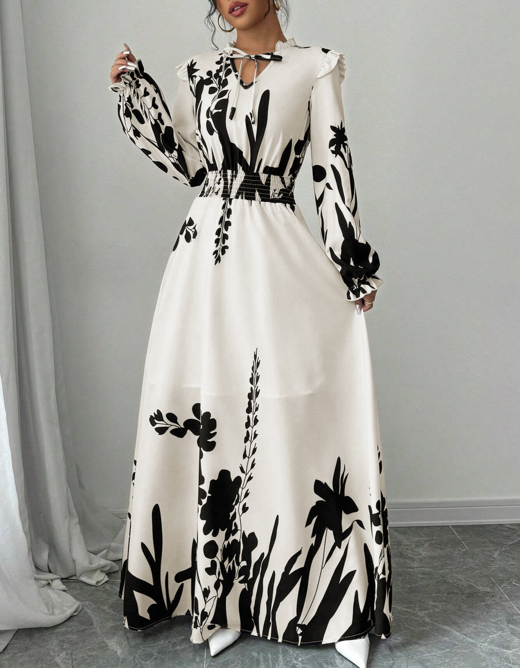 Nesta | Romantic Long Sleeve Maxi Dress