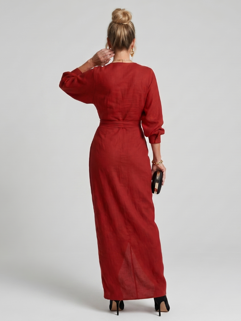 Cecilia | Draped Wrap Midi Dress