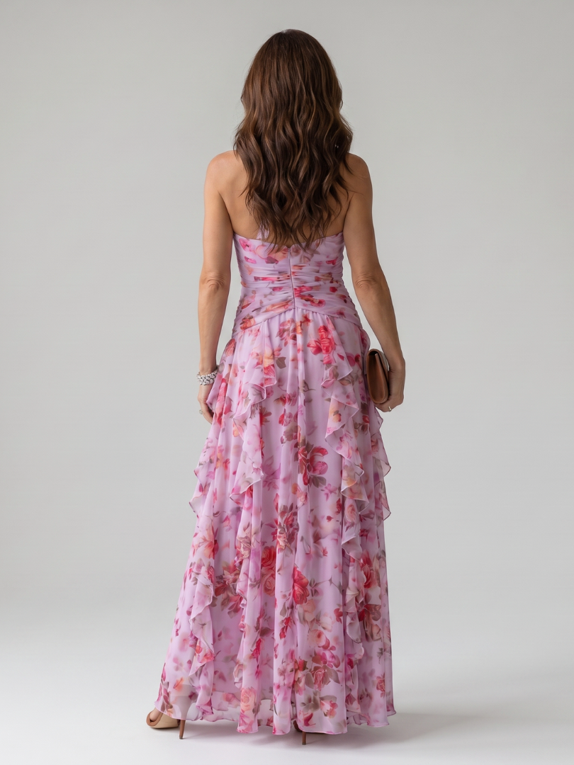 Aveline | Halter Neck Floral Maxi Dress