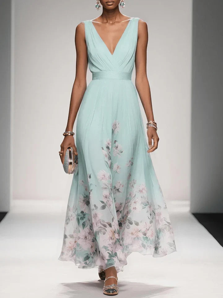 Cosette | Floral V Neck Maxi Dress