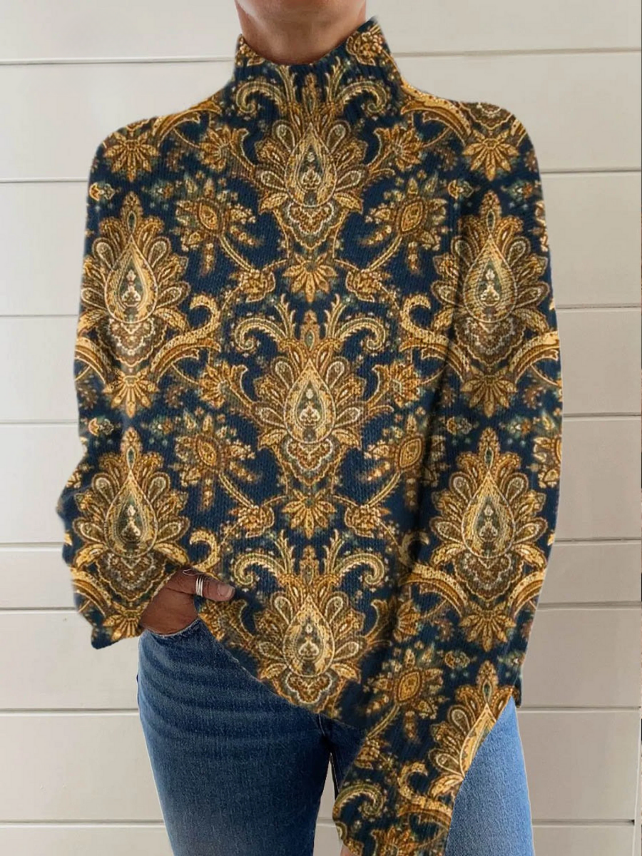 Pauline | Paisley High Neck Jumper