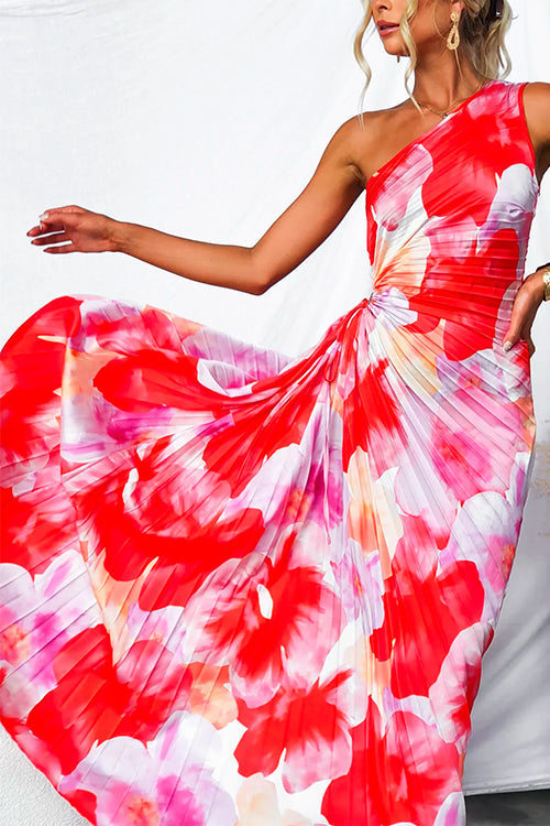 Victoria | One-Shoulder Pleated Maxi Dress