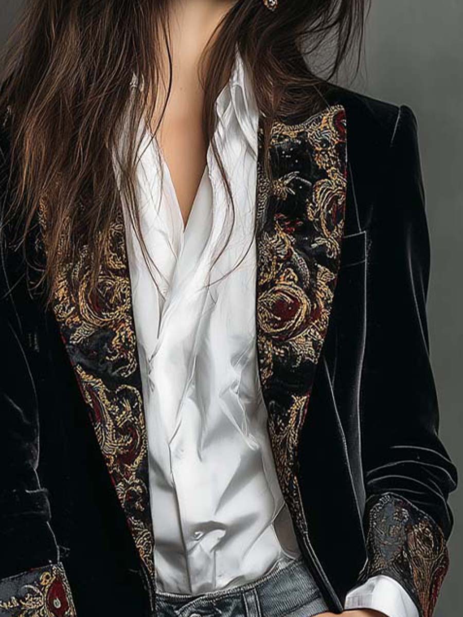 Josephine | Baroque Print Slim Fit Blazer