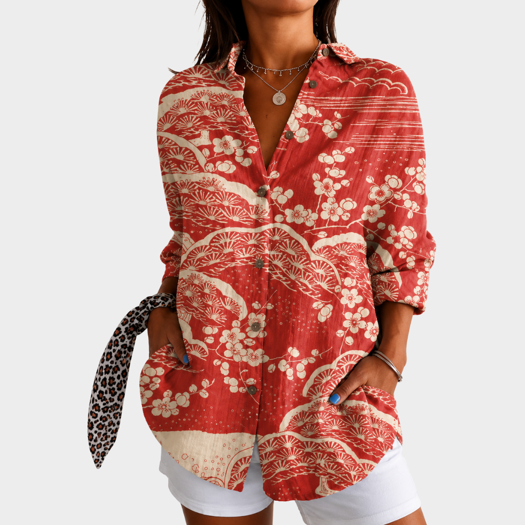 Layla | Sunset Blossom Coastal Shirt