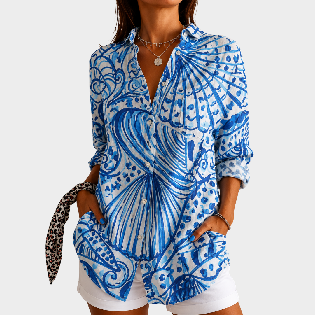 Cecilia | Seaside Shell Print Shirt