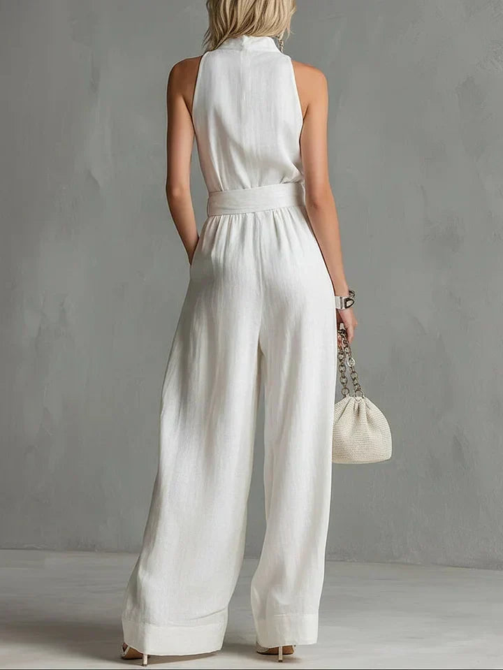 Adelaide | Belted Wide Leg Jumpsuit