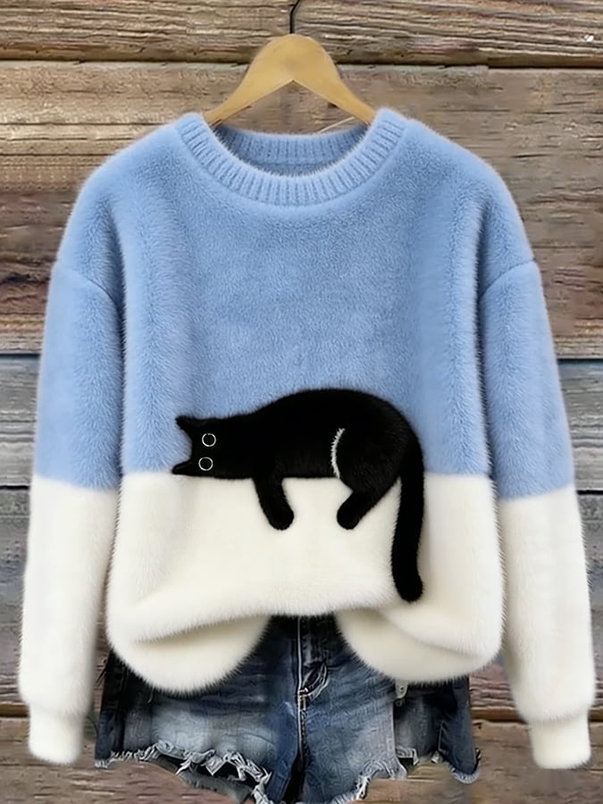 Aileen | Cat Print Sweatshirt