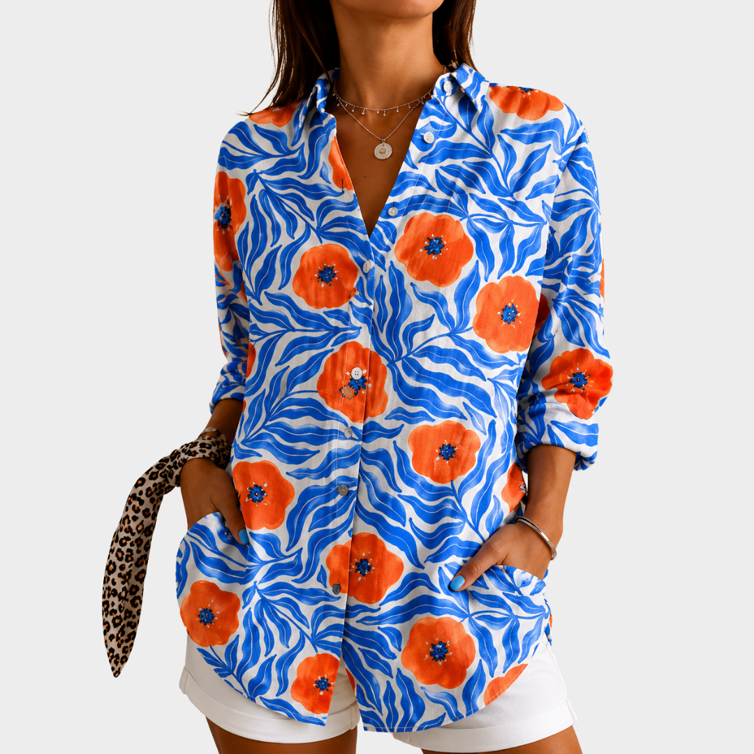 Georgiana | Coastal Bloom Statement Shirt