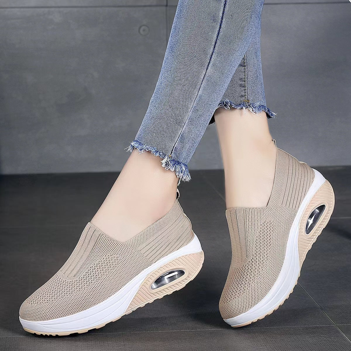 Barbara | Cushioned Mesh Slip On Shoes