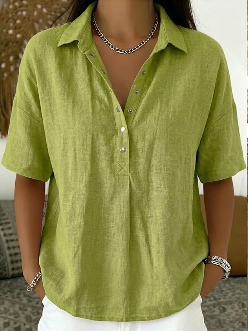 Elaine™ | Elegant Linen Lightweight Blouse