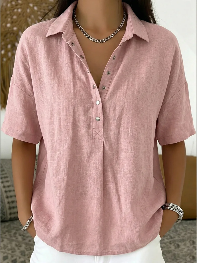 Elaine™ | Elegant Linen Lightweight Blouse