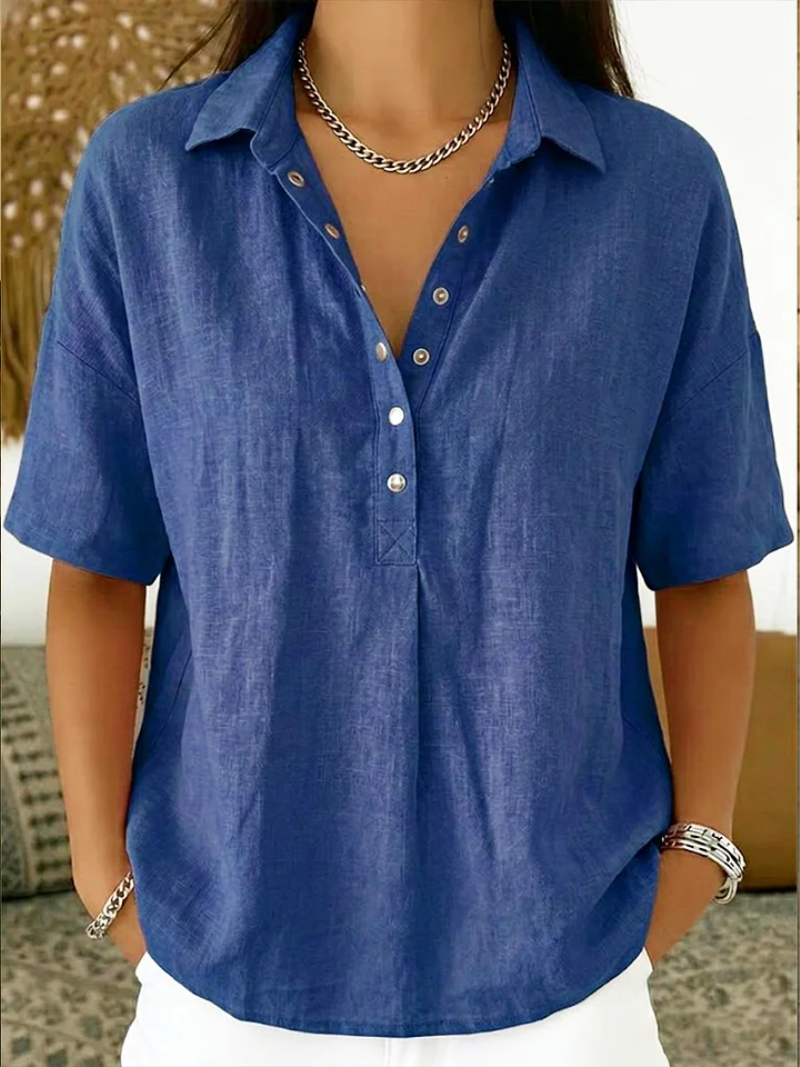 Elaine™ | Elegant Linen Lightweight Blouse