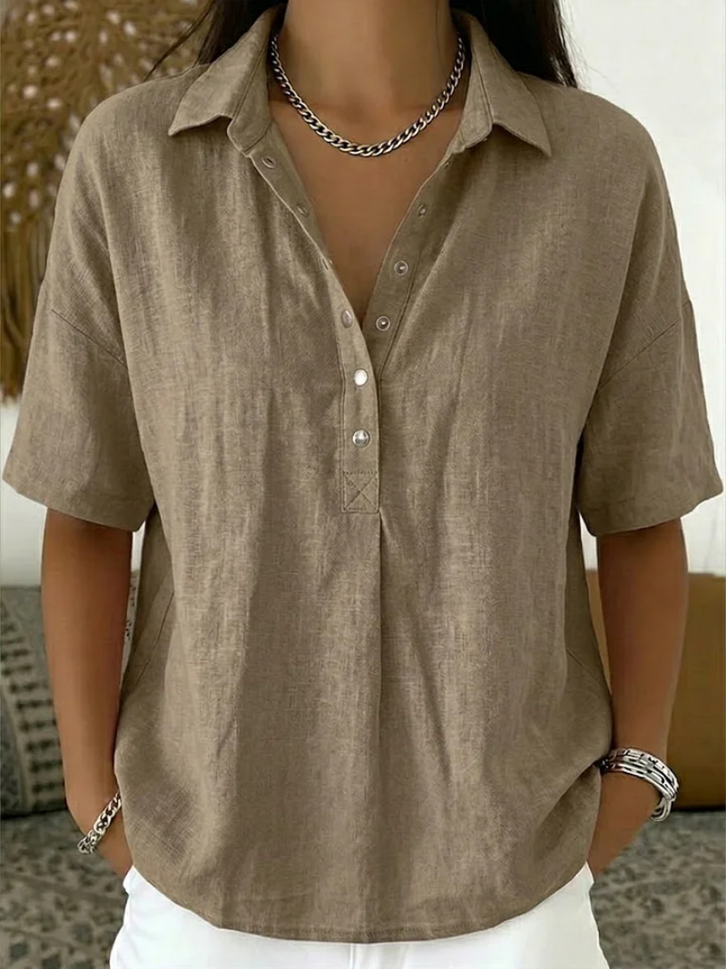 Elaine™ | Elegant Linen Lightweight Blouse