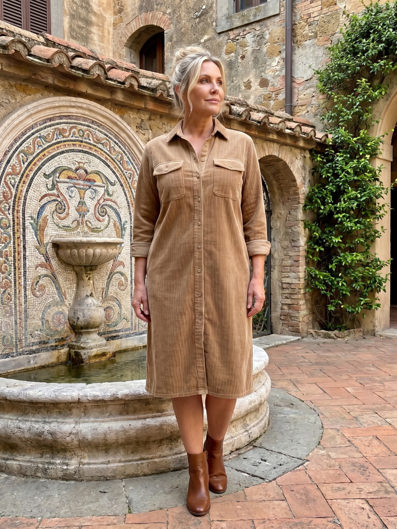 Darcy | Button Front Patch Pocket Midi Dress