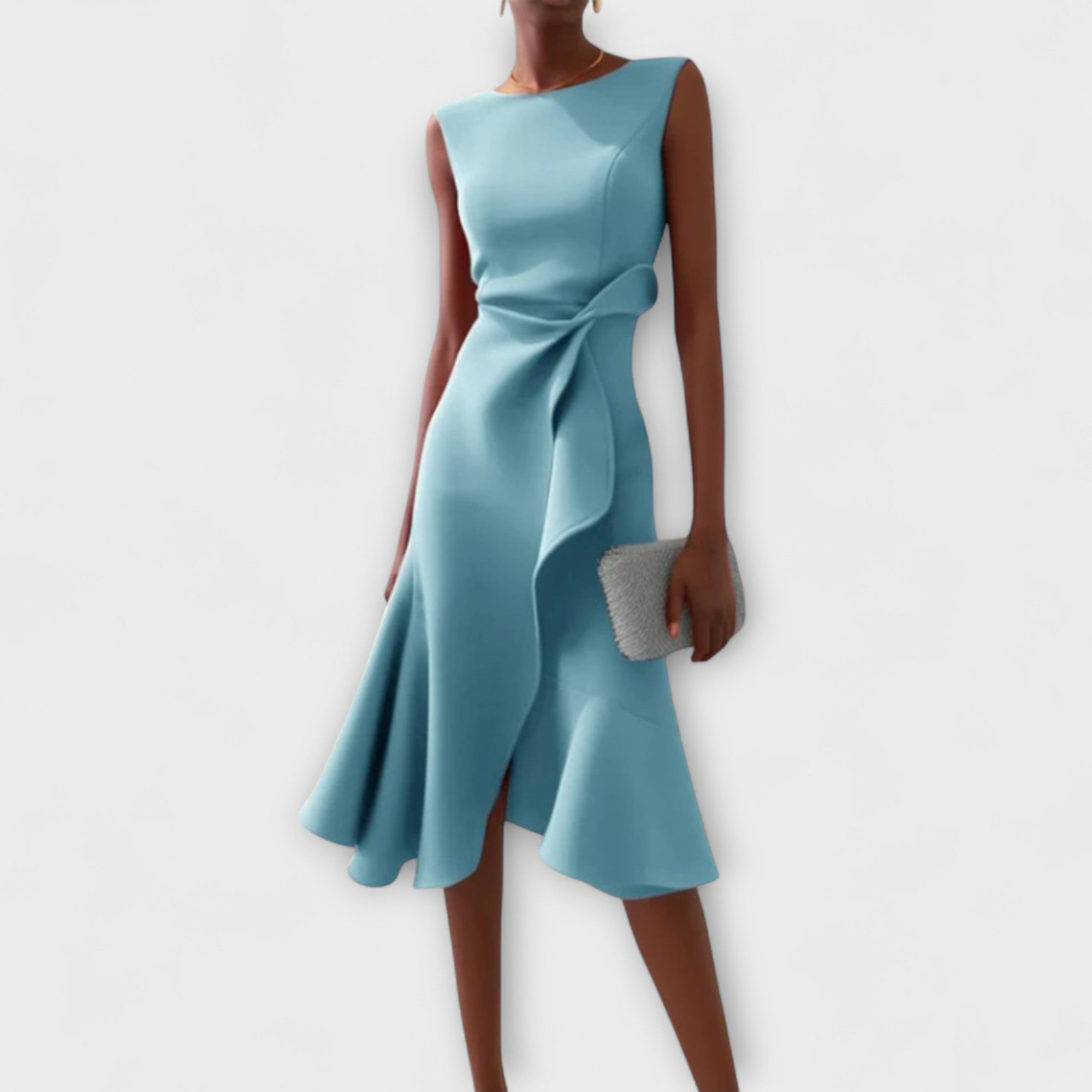 Rosalind | Draped Asymmetric Midi Dress