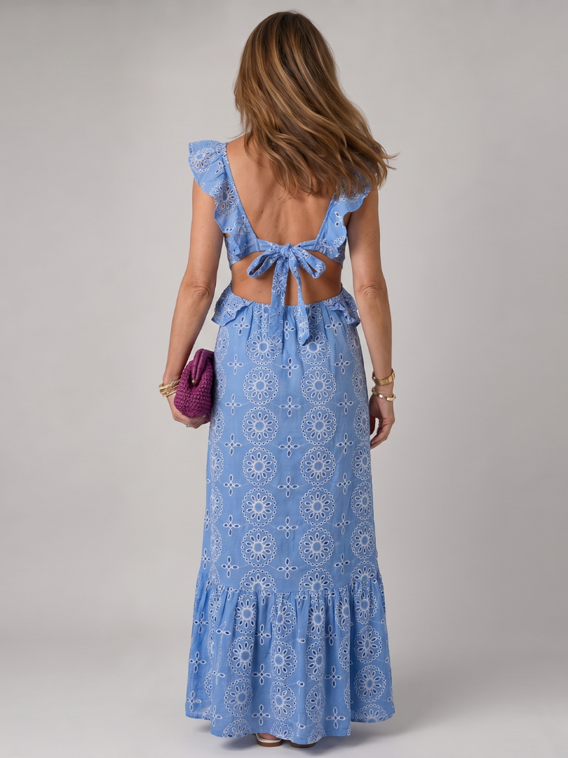 Héloïse | Robe Midi à Volants et Découpe