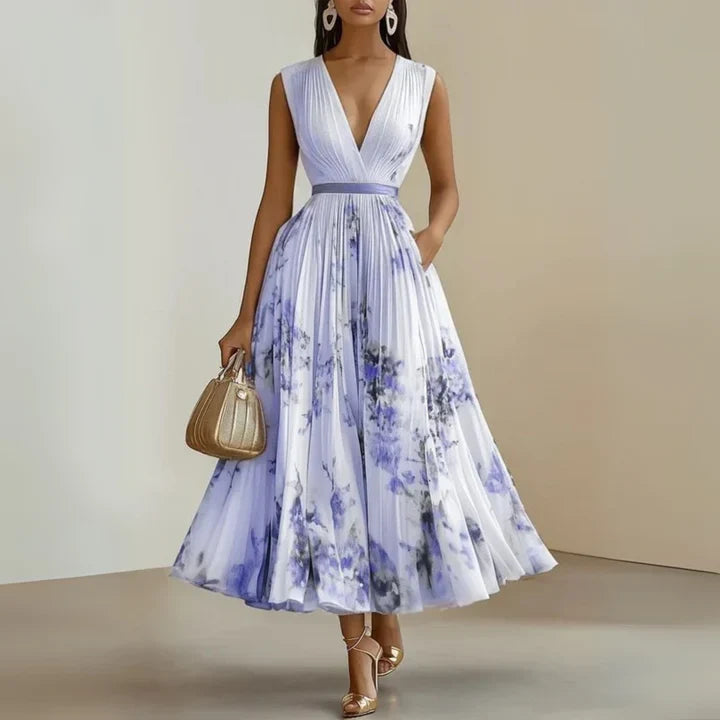 Anastasia | Pleated Floral Maxi Dress