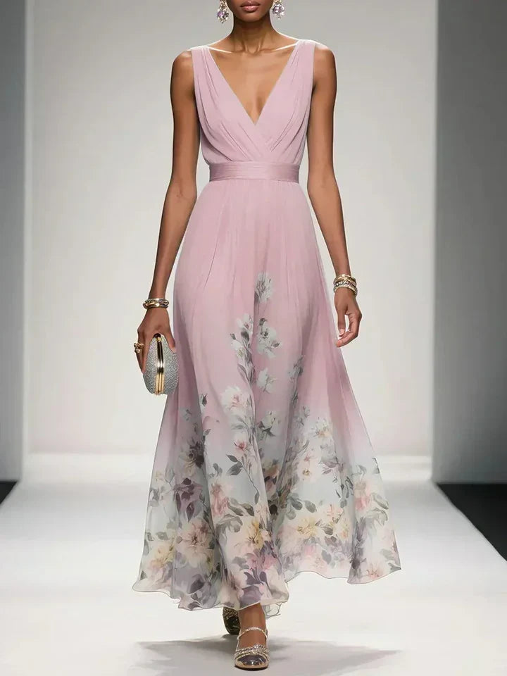Cosette | Floral V Neck Maxi Dress