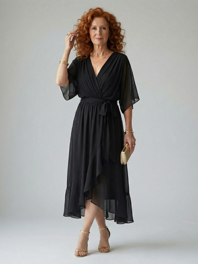 Mireille | Softly Draped Midi Dress