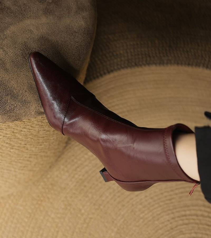 Charlotte-May | Leather Heeled Ankle Boots