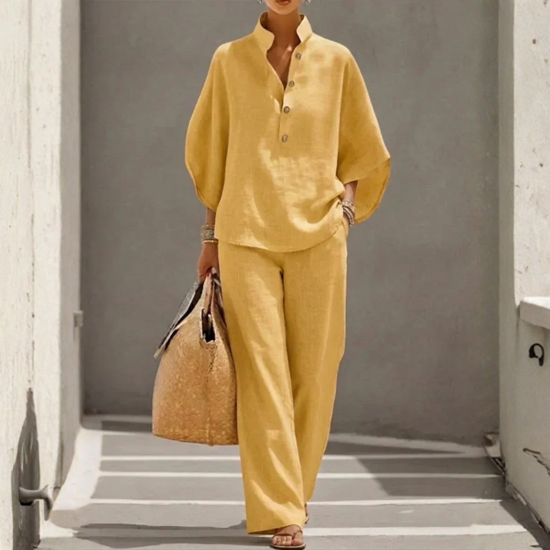 Maribel | Flared Casual Summer Linen Set