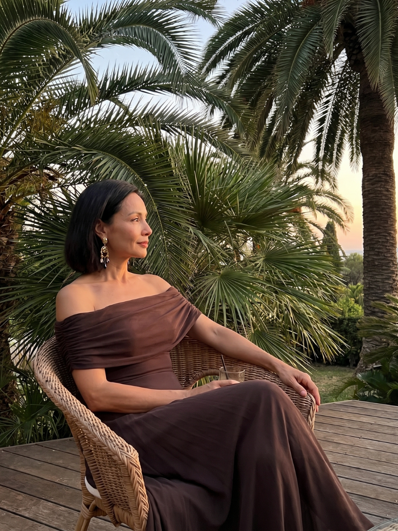 Junia | Off Shoulder Draped Midi Dress