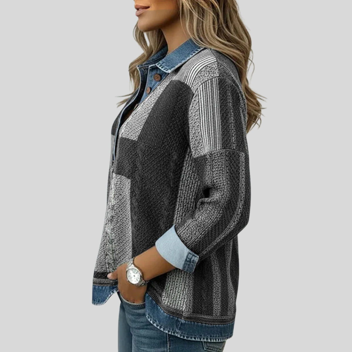 Meridell | Colourblock Print Sweatshirt