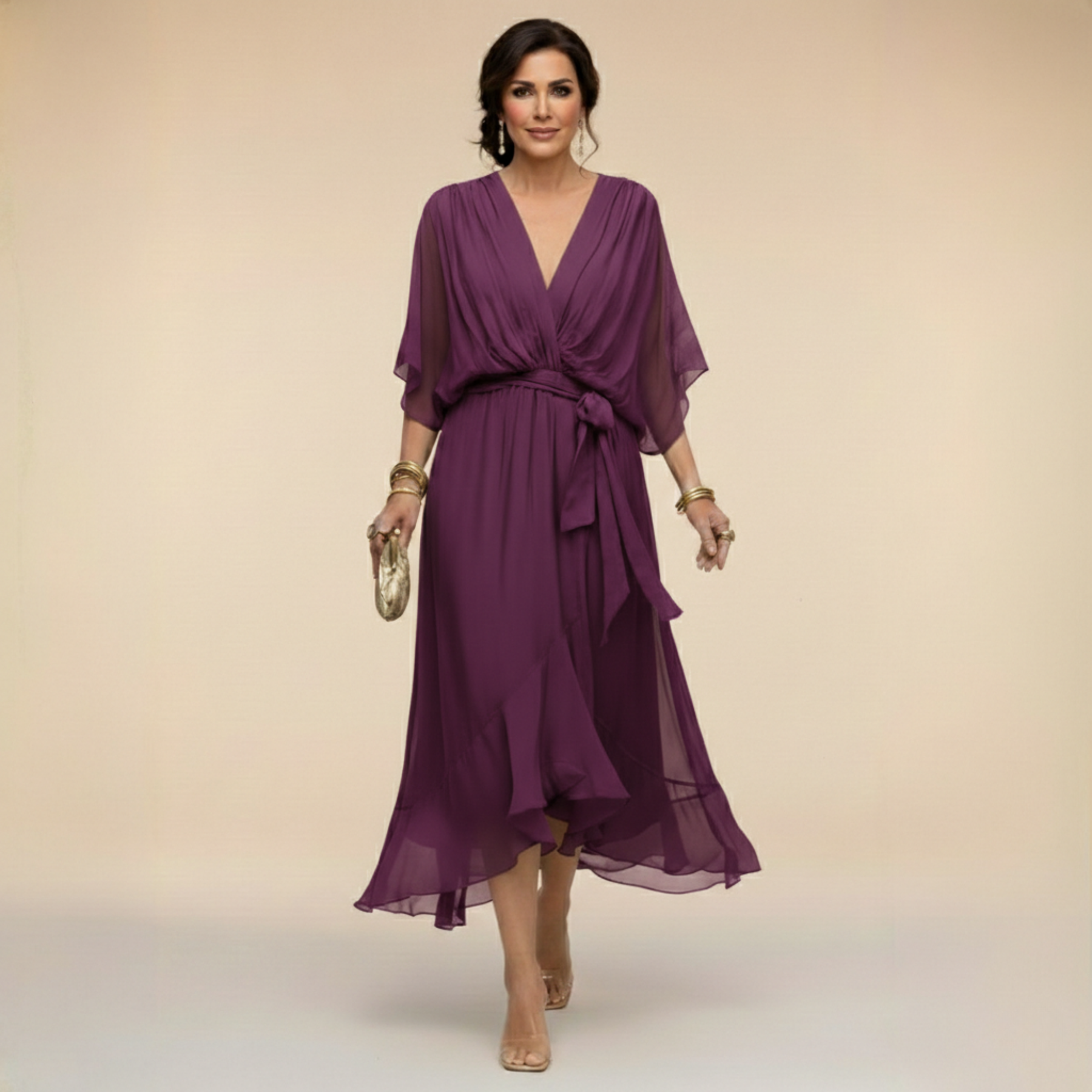 Verity | V Neck Midi Dress