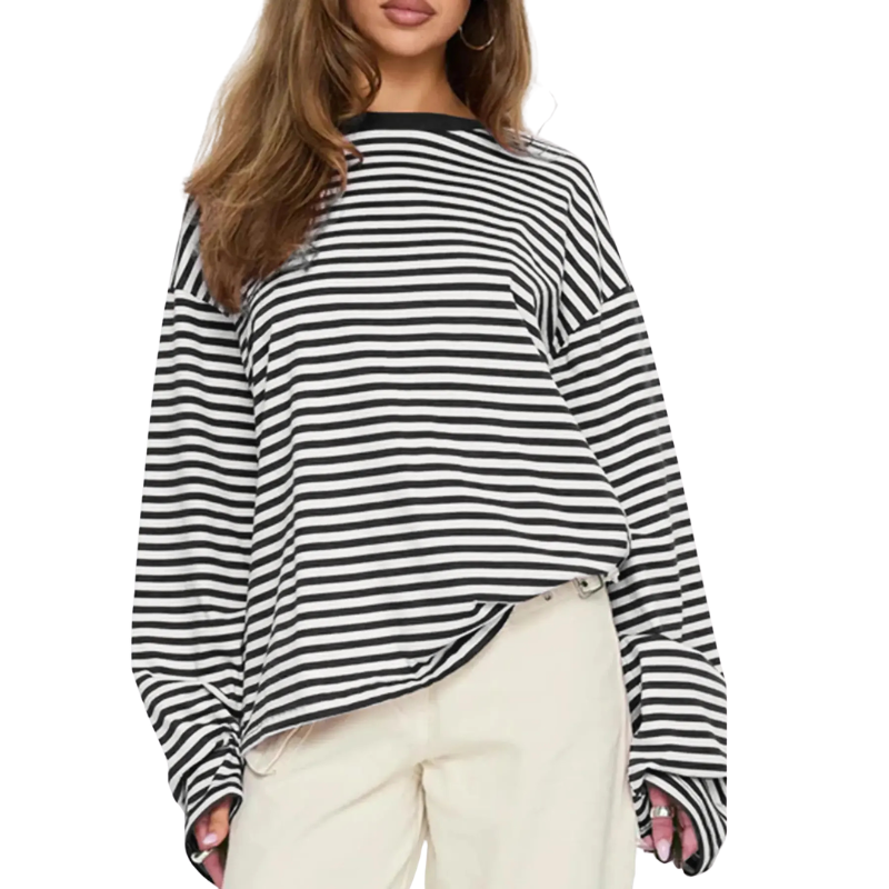 TRACY™ – Versatile Striped Long Sleeve Shirt