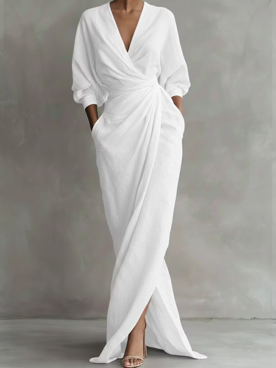 Odette | Draped Wrap Maxi Dress