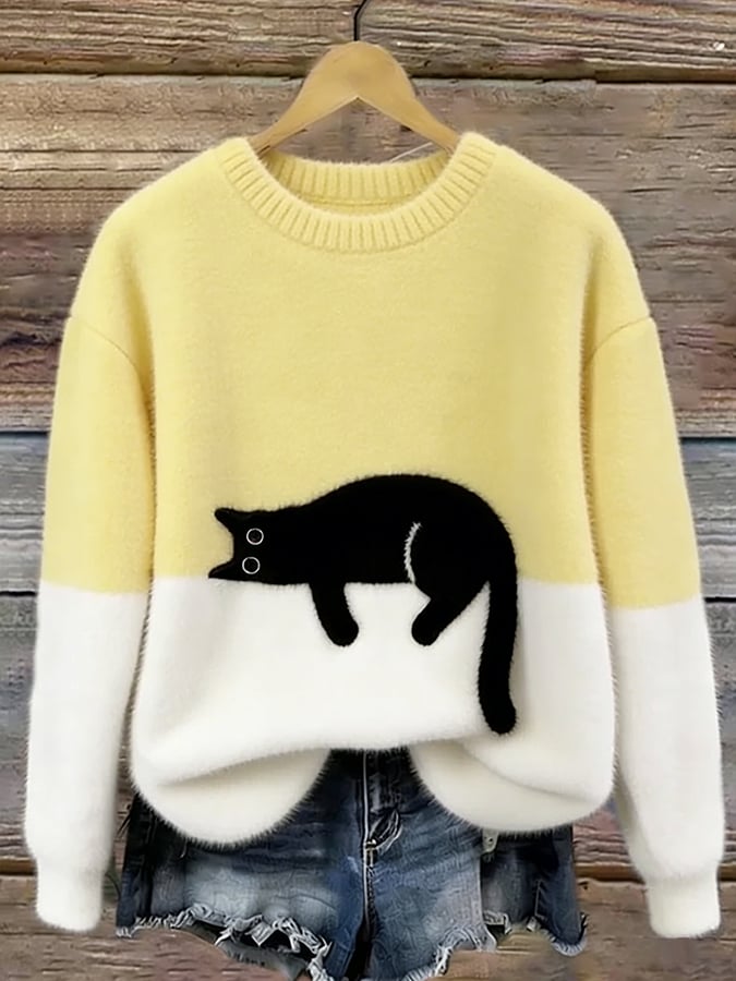 Aileen | Cat Print Sweatshirt