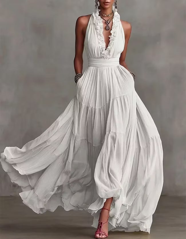 Ondine | Tiered Halter Maxi Dress
