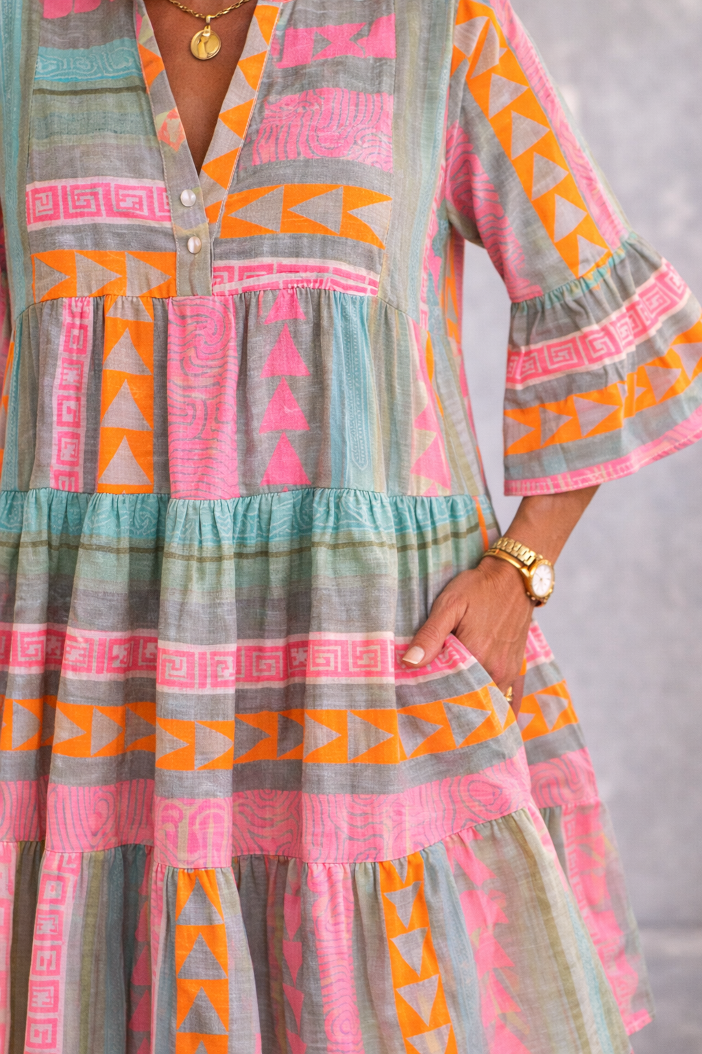 Irene | Patterned Flowing Midi Dress